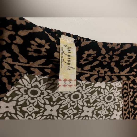 Free People Bedouin Traveler Patchwork Maxi Skirt Hippie Boho Scarf Print Size S - Picture 4 of 7